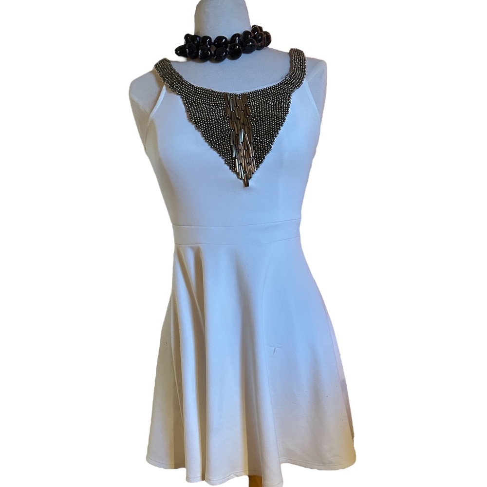 White Bodycon Mini Sun Dress Size Medium